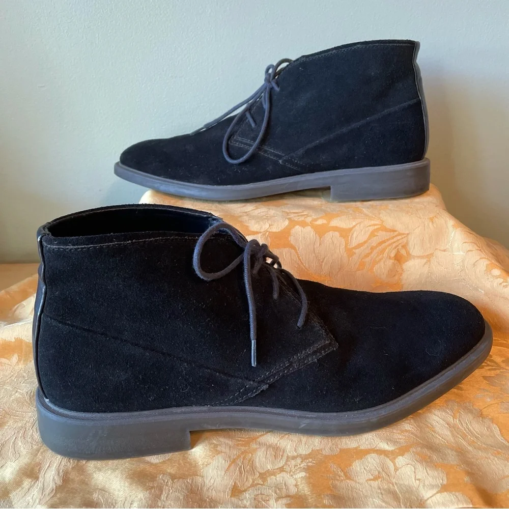 Calvin Klein Ulysses Black Suede Ankle Chukka Boots